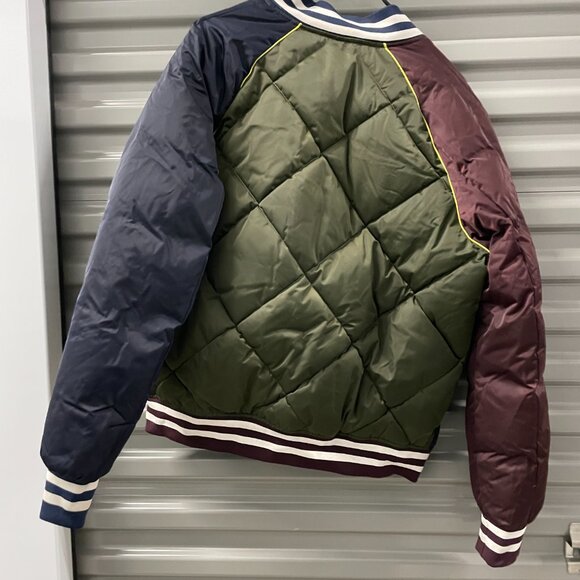 Scotch & Soda Men's Yrachie Quilted Varsity Bomber Jacket Inky Blue Size M - Picture 2 of 6